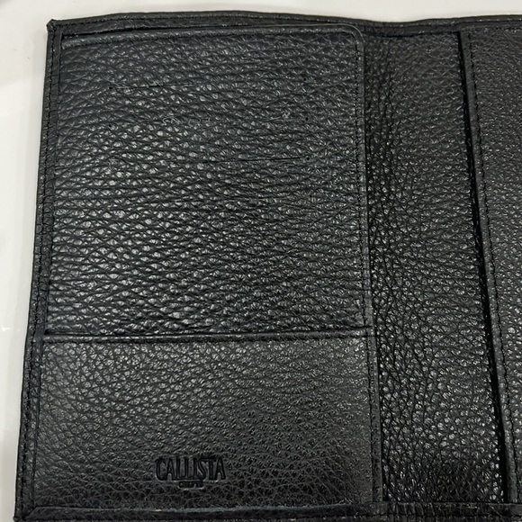 CALISTA ITALIAN BLACK SUPPLE PEBBLE GRAIN LEATHER WALLET 12x8 BRAND NEW - Picture 5 of 7